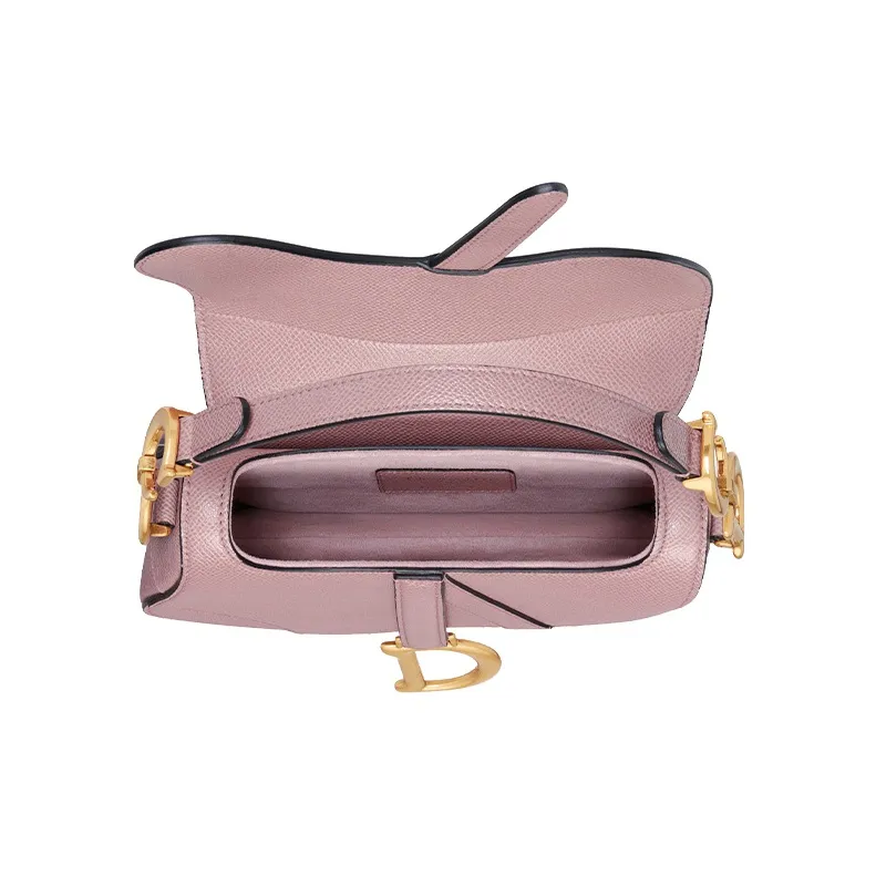 DIOR Saddle Grained Calfskin Saddle Bag Shoulder Bag Crossbody Bag Handbag Mystery Mini Women's Vintage Pink-5