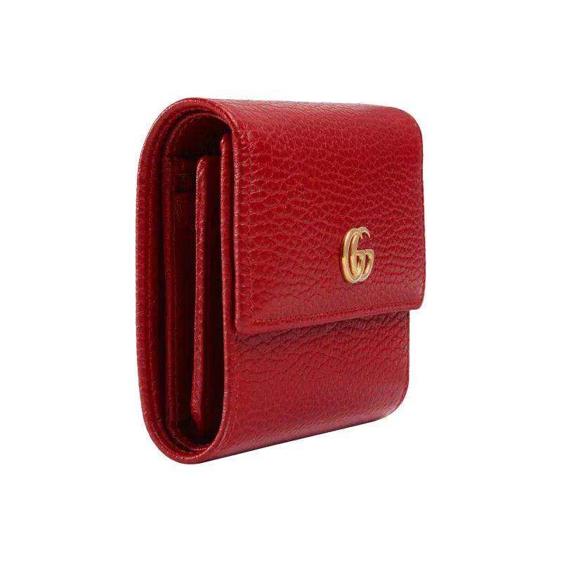 GUCCI GG Marmont Leather Wallet Women's Red-1