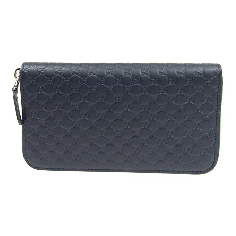 GUCCI Cow Leather Clutch Wallet Regular Men's Dark Blue-2