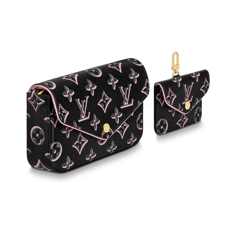 LOUIS VUITTON Félicie Strap & Go Monogram Canvas Black-1