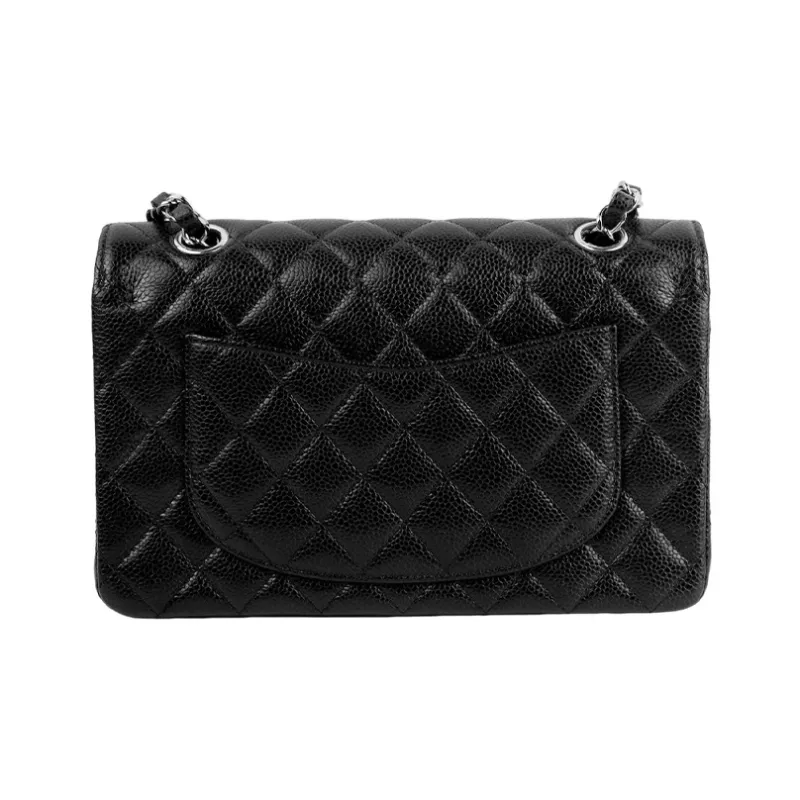 CHANEL Classic Flap CF Grain Embossed Cow Leather Flap Bag, Shoulder Bag, Crossbody Bag Trumpets Women's Black-2