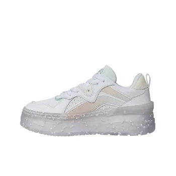 LiNing Wave Platform Anti Slip Wear Resistant Low Top Skateboard Shoes Women's White Pink Green
