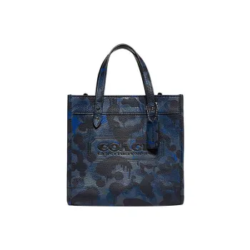 COACH Field Cow Leather Handbag Shoulder Bag Crossbody Bag Small Size Women's Dark Blue & Black