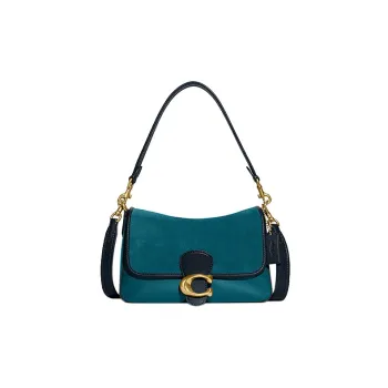 COACH Tabby Cow Leather With Split Cow Leather Handbag Crossbody Bag Shoulder Bag Women's Peacock Blue
