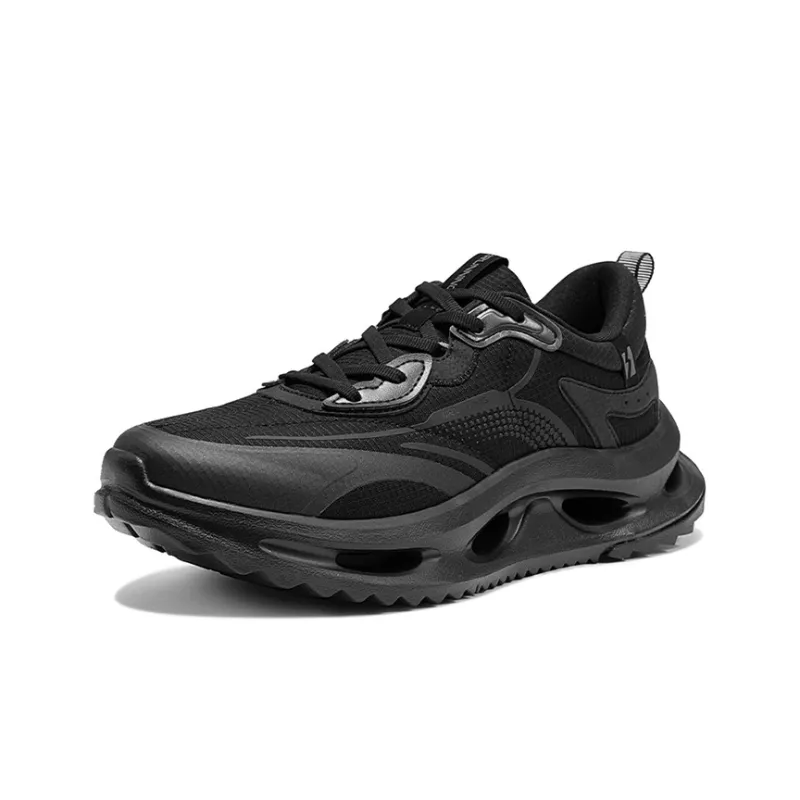 361° Wind Chain Abrasion Resistant Low Top Running Shoes Men's Obsidian Black-1