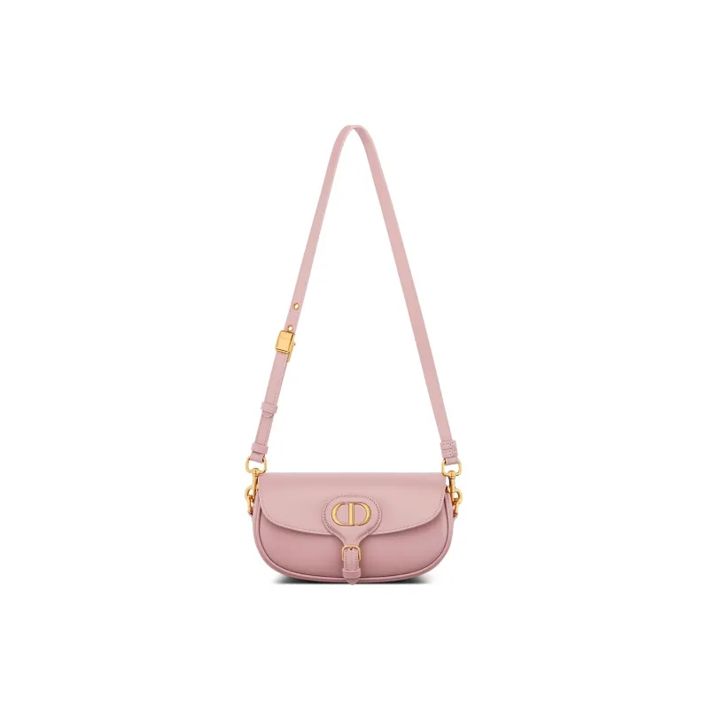 DIOR Bobby Smooth Cow Leather Shoulder Bag, Crossbody Bag Women's Vintage Pink-4