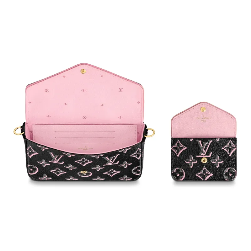 LOUIS VUITTON Félicie Strap & Go Monogram Canvas Black-3