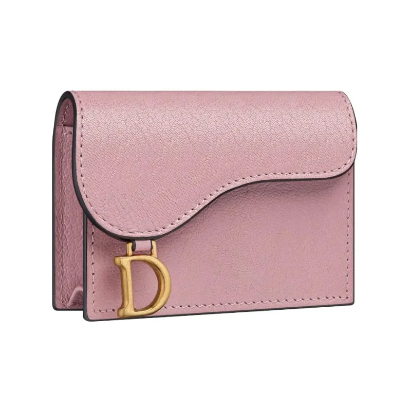 DIOR Goatskin Card Holder Regular Women's Vintage Rose-2