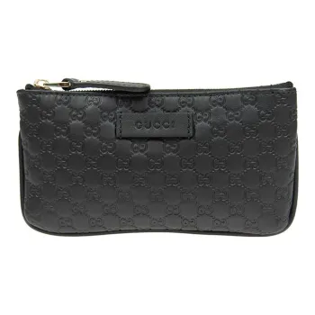 GUCCI Cow Leather Coin Purse Wallet Regular Women's Black