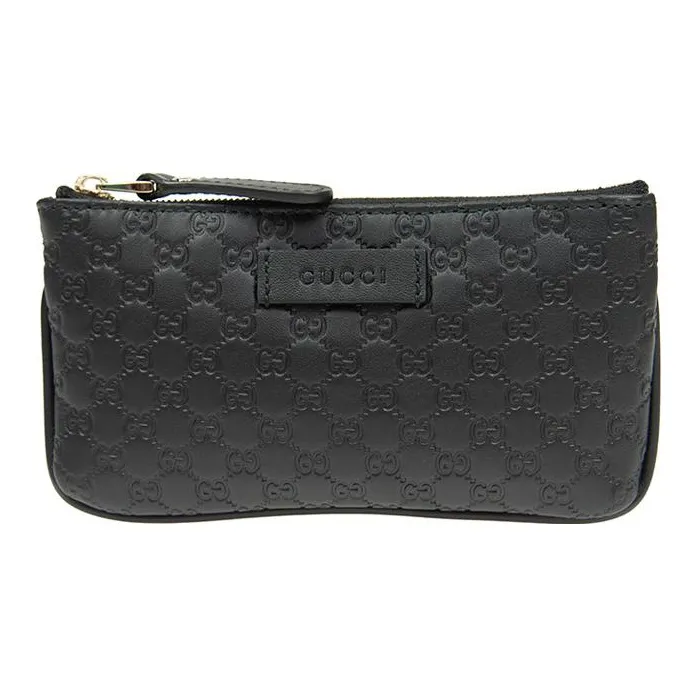 GUCCI Cow Leather Coin Purse Wallet Regular Women's Black-0