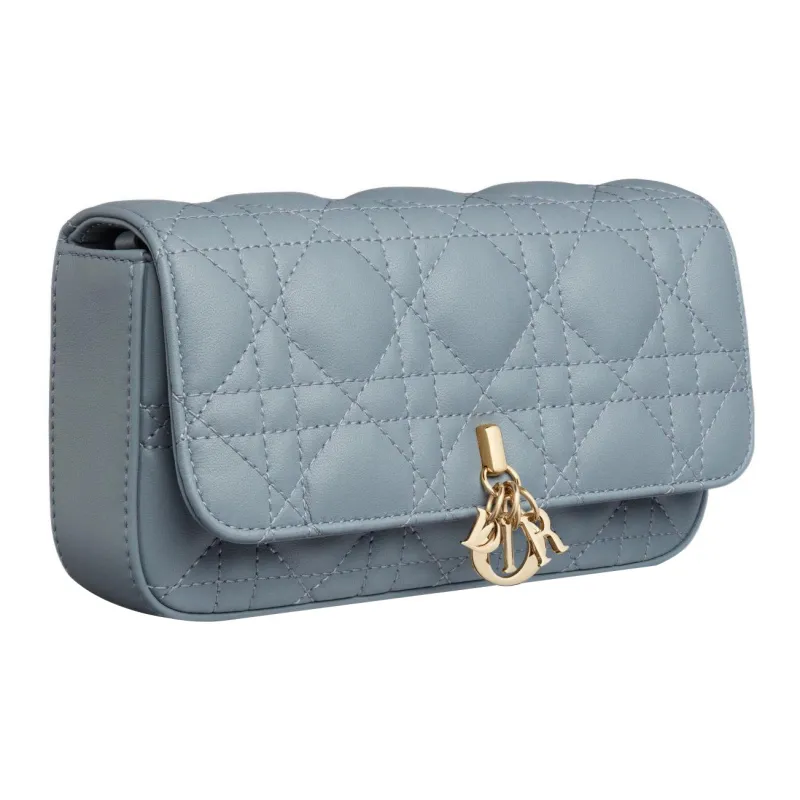 DIOR Lady Dior Sheepskin Handheld Crossbody Bag Shoulder Bag Women's Powder Blue-1