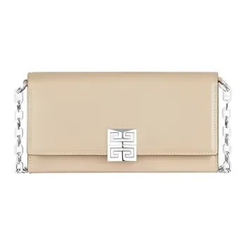 GIVENCHY 4G Cow Leather Clutches Wallets Shoulder Bag Crossbody Bag Women's Taupe