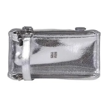 GIVENCHY Goatskin Crossbody Bag Shoulder Bag Women's Silver