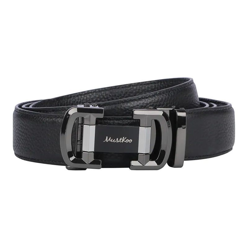 MUSTKOO Cow Leather Belts Men's 3.4cm-1