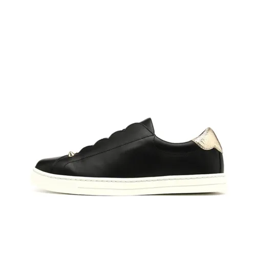 FENDI Skateboard Shoes Women's Low-Top Black/Gold