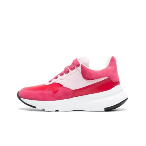 Alexander McQueen Runner Cushioning, Slip Resistant, And Abrasion Resistant Low Top Casual Shoes Women's White Red