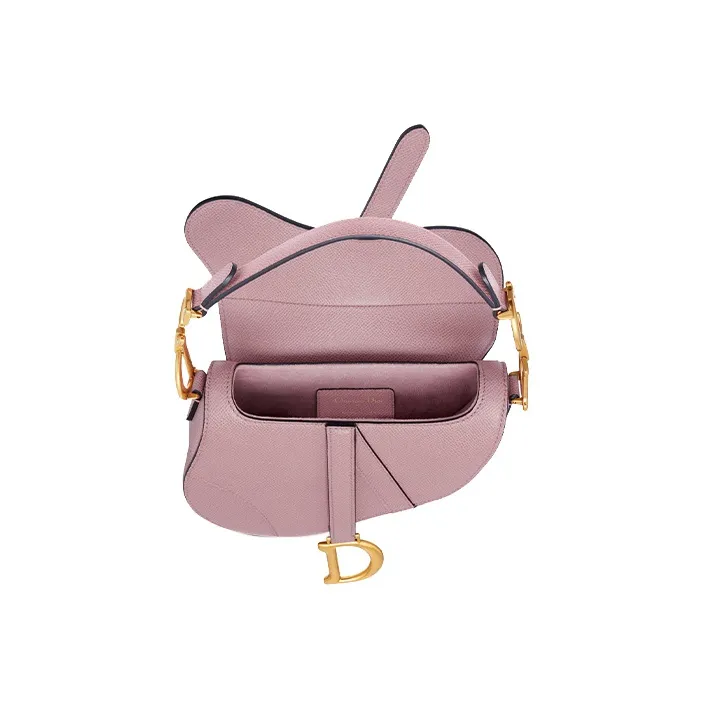 DIOR Saddle Grained Calfskin Saddle Bag Shoulder Bag Crossbody Bag Handbag Mystery Mini Women's Vintage Pink-4