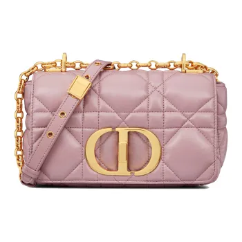 DIOR Caro Cow Leather Shoulder Bag, Crossbody Bag Trumpets Women's Vintage Pink