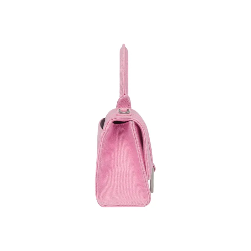 Balenciaga Hourglass Washed Denim Shoulder Bag, Crossbody Bag, Handbag Extra Small Women's Pink-2