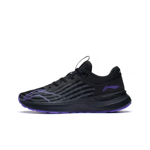 LINING Light And Shadow Element Running Shoes Women's Low-Top Black/Purple