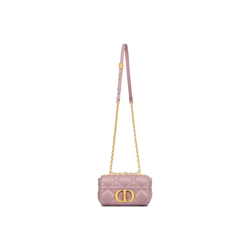 DIOR Caro Cow Leather Shoulder Bag, Crossbody Bag Trumpets Women's Vintage Pink-5