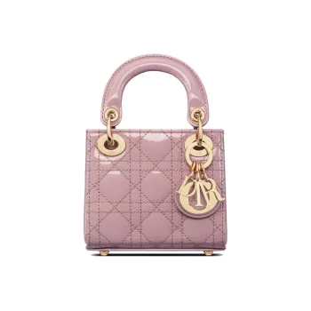 DIOR Lady Dior Patent Leather Cowhide Daisie Bag Shoulder Bag Crossbody Bag Handbag Extra Mini Women's Vintage Pink