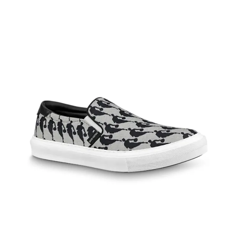 LOUIS VUITTON X Nba Canvas Slip On Shoes 'Grey'-1