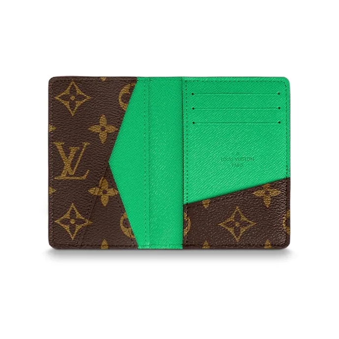 LOUIS VUITTON Pocket Organizer Monogram Macassar Minty Green-3