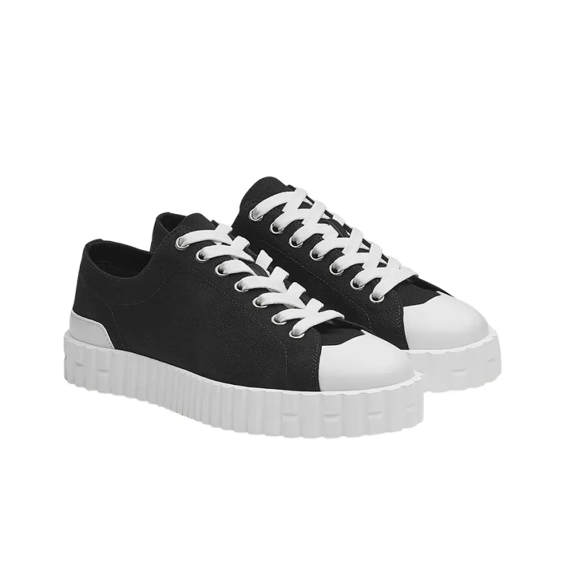 HERMES Cross Low Top Stylish Skateboarding Shoes Women's Black-3