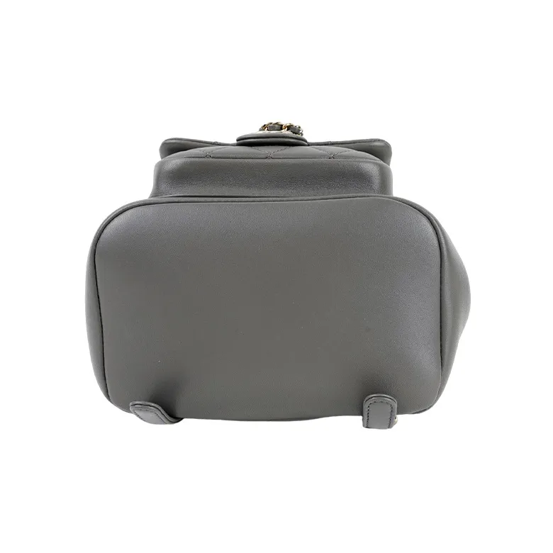 CHANEL Duma Sheepskin Backpack Women's Gray-3
