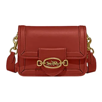 COACH Hero Cow Leather Shoulder Bag, Crossbody Bag Trumpets Women's Red