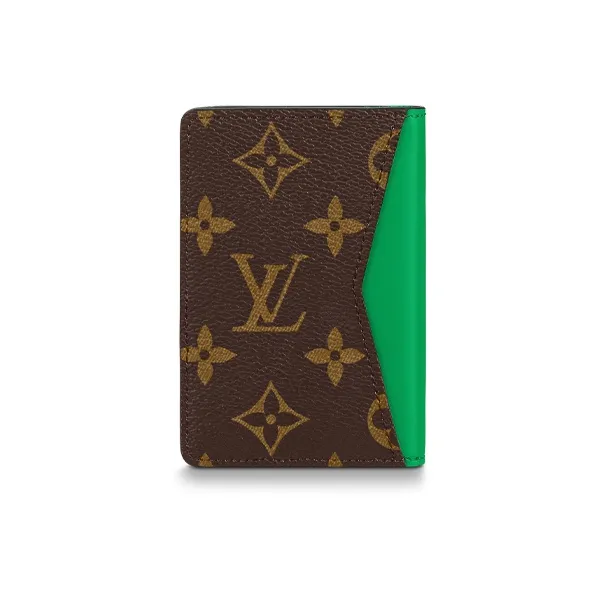 LOUIS VUITTON Pocket Organizer Monogram Macassar Minty Green-2