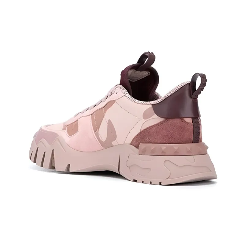 Valentino Rockrunner Plus Anti Slip Wear Resistant Low Top Casual Shoes Women's Pink-3