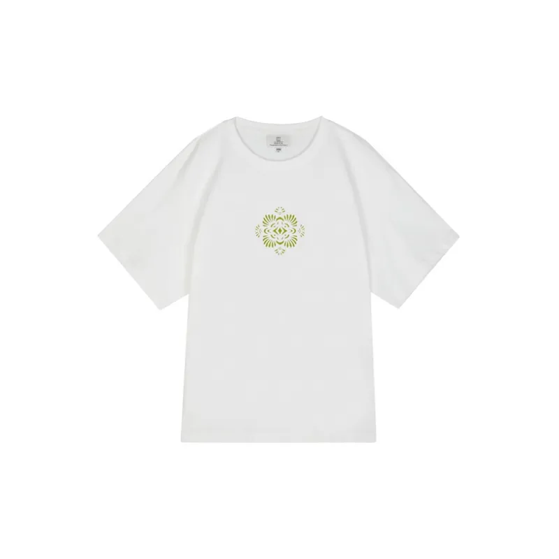 Cheng Jin Yi Bureau Elbow-Length Sleeved T-Shirt Unisex White-0
