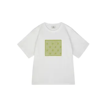 Cheng Jin Yi Bureau Elbow-Length Sleeved T-Shirt Unisex White