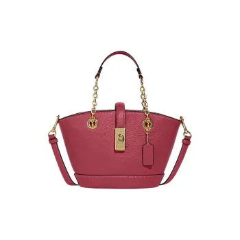 COACH Lane Refined Pebble Leather Handbag, Shoulder Bag, Crossbody Bag Small Size Women's Rouge Red