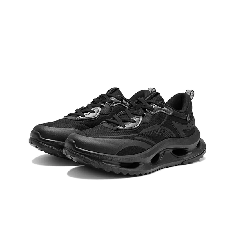 361° Wind Chain Abrasion Resistant Low Top Running Shoes Men's Obsidian Black-2