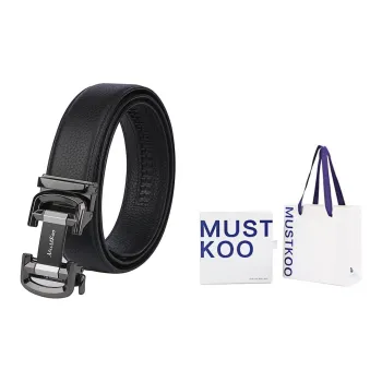 MUSTKOO Cow Leather Belts Men's 3.4cm