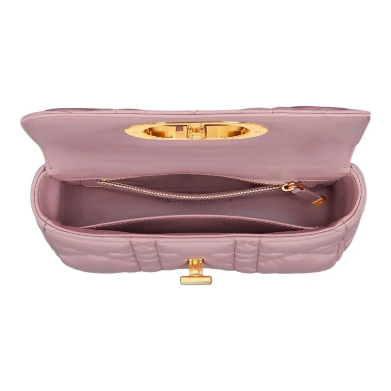 DIOR Caro Cow Leather Shoulder Bag, Crossbody Bag Trumpets Women's Vintage Pink-4