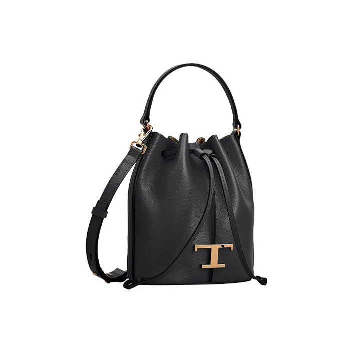TOD'S Logo Charm Drawstring Bucket Bag-1