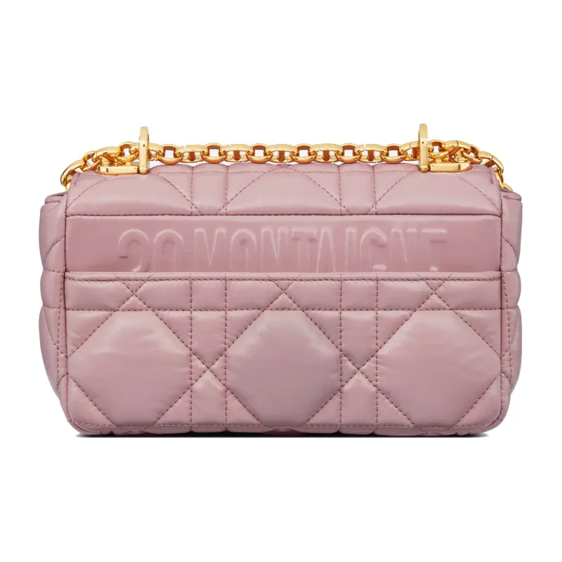 DIOR Caro Cow Leather Shoulder Bag, Crossbody Bag Trumpets Women's Vintage Pink-2