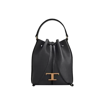 TOD'S Logo Charm Drawstring Bucket Bag