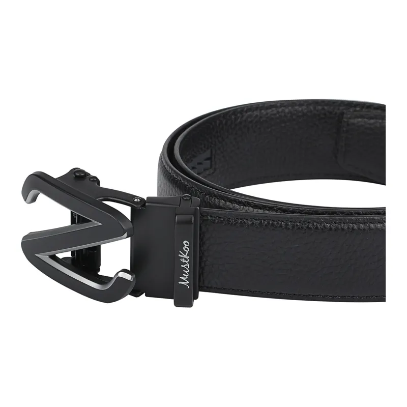 MUSTKOO Double Sided Soft Cowhide Black, Width 3.4cm, Students Automatic Buckle Belt Men's-4