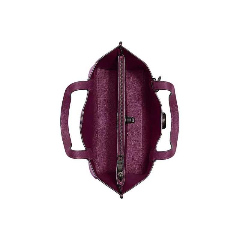 COACH Willow Split Cow Leather Tote Bag, Shopping Bag, Shoulder Bag, Crossbody Bag, Handbag Medium Size Women's Purple-2