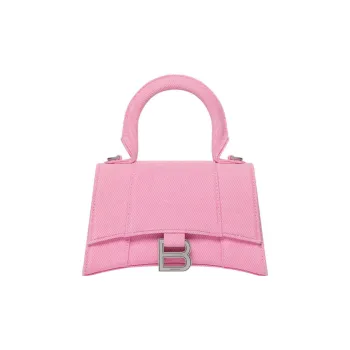 Balenciaga Hourglass Washable Denim Shoulder Bag Crossbody Bag Handbag Extra Small Women's Pink