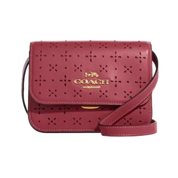 COACH Premium Calfskin Shoulder Bag Crossbody Bag Mini Women's Rouge Red