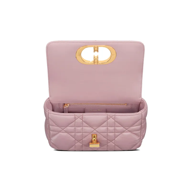 DIOR Caro Cow Leather Shoulder Bag, Crossbody Bag Trumpets Women's Vintage Pink-3