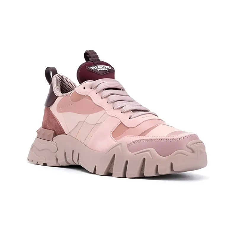 Valentino Rockrunner Plus Anti Slip Wear Resistant Low Top Casual Shoes Women's Pink-2