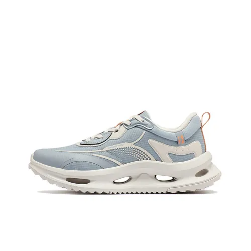 361° Wind Chain Running Shoes Men Low-Top Misty Blue Black/Oatmeal Cream