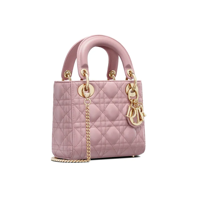 DIOR Lady Dior Sheepskin Dior Bag Shoulder Bag Crossbody Bag Handbag Women's Vintage Pink-1